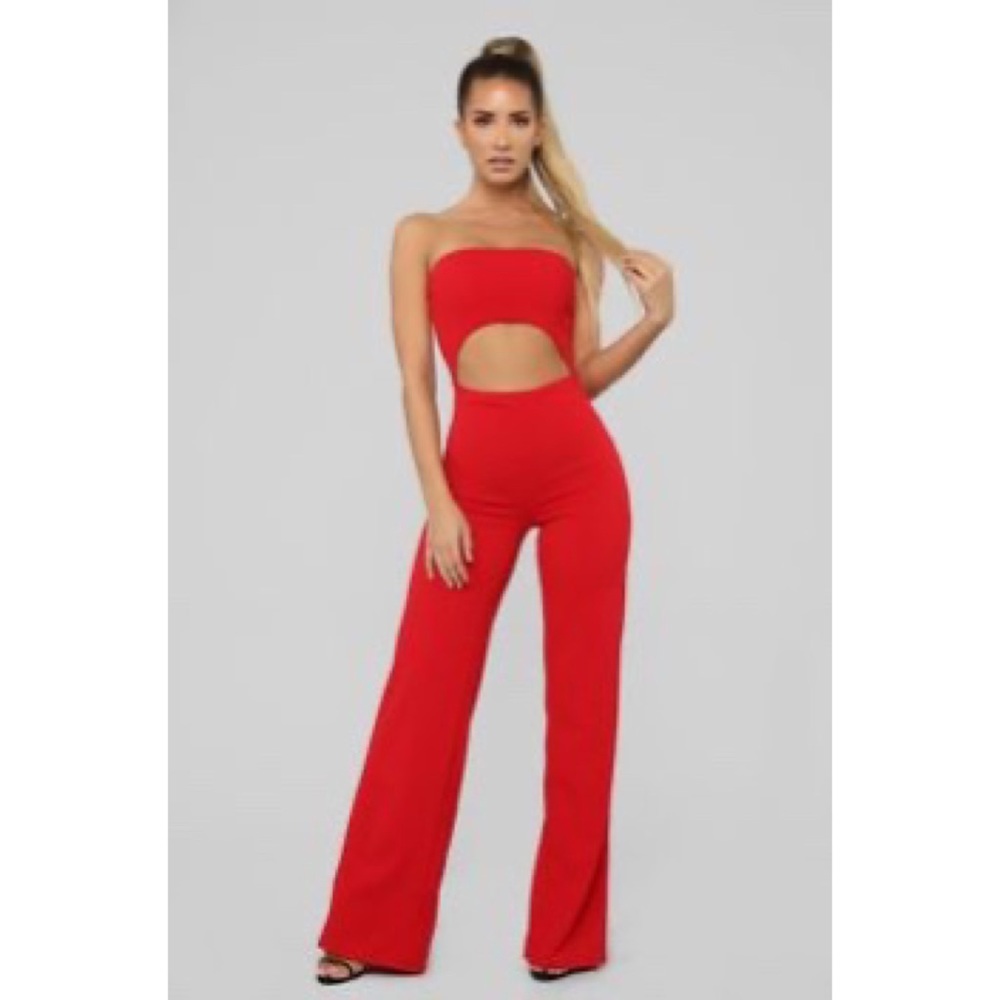 2/$20 Sexy Red Cut-Out Jumpsuit